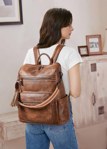 15.6 inch Laptop Backpack for Women (Two-toned Brown)