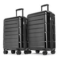 Luggage Sets 2 Piece Suitcase Set Hardshell 20 inch (Black / 2-Piece Set (20/24))