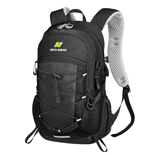 20L Hiking Backpack Water Resistant Outdoor Day Pack (Black / 20L)