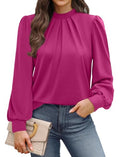 Fall Tops for Women 2026 Cute Long Sleeve Shirts for Women Blouses Womens Fall Fashion 2026 Cute Work Clothes Business Casual Office Blouses Teacher Outfits Plus Size Pink XL (10 - Pink / X-Large)