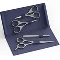 Premium Beard & Mustache Set with Beard scissors for men (5.5" Beard & Mustache Scissors / Dark Blue)