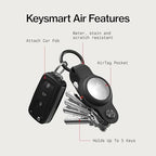 KeySmart Air AirTag Keychain Key Holder (Vegan Leather (2 Pack))