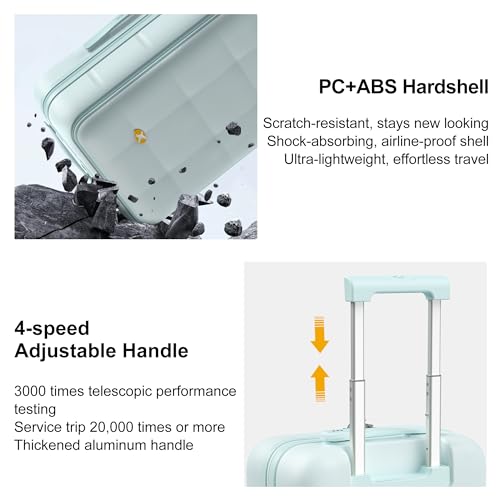 26 Inch Large Expandable Checked Luggage Hard Shell Suitcase Aquamarine (26 inch / Aquamarine)