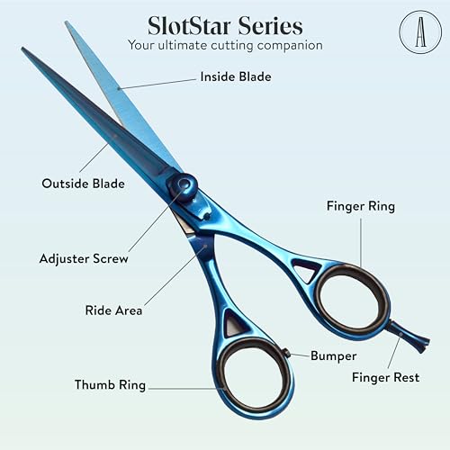 Professional Hair Cutting Scissors (Blue / SlotStar Series)