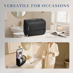 Makeup Bag for Women with Hanging Hook (Black-02)
