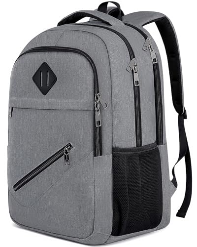 Backpack School Backpacks for Teen Boys & Girls (Grey / 17.3 Inch)