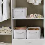 Storage Bins for Shelves (White Color / 3PCS/Medium -13.8Lx9.8Wx6.7H)