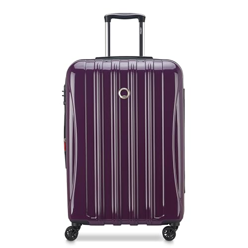 Helium Aero Hardside Expandable Luggage with Spinner Wheels (Plum / Checked-Medium 24 Inch)