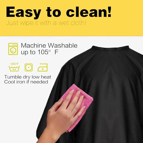 Salon Professional Barber Cape with Multi Position Snap Closure Hair Cutting Kits Thin Hairdressing Capes for Unisex 47” * 56” (47 * 56)