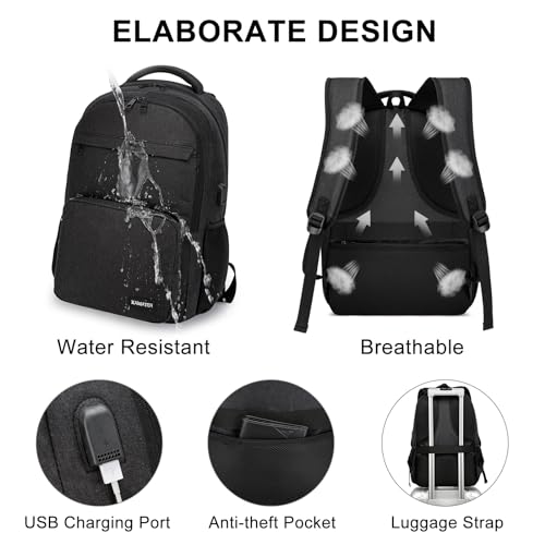 Black Backpack for School (Black / 17.3 Inch)