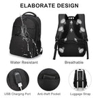 School Backpack for Teen Boys & College Students (Black / 15.6 Inch)