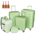 5 Piece Hardshell Luggage Sets (20in/24in/28in (5-Piece with Backpack Set) / Avocado Green)