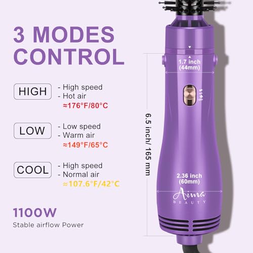 Blow Dryer Brush Set (Purple / 1" & 1.25" Round Barrel)