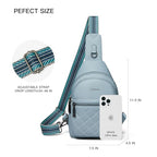 Sling Bag For Women Fanny Pack Crossbody Travel Shoulder Belt Bags Tote Backpack Purse Faux Leather Light Blue (Light Blue)