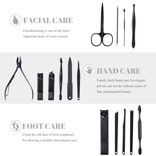 High Precision Stainless Steel Nail Clippers Set (Light Gray 15 Pieces)