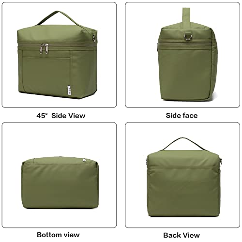 NOL Insulated Lunch Bags for Women Cooler Bag Lightweight Nylon Waterproof Lunch Box for Work (Amy green / Small (4 Liters))