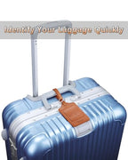 Leather Luggage Tags for Suitcases (Brown)