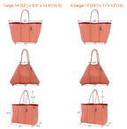 Neoprene Multipurpose Beach Bag Tote with Inner Zipper Pocket (Coral / Large)