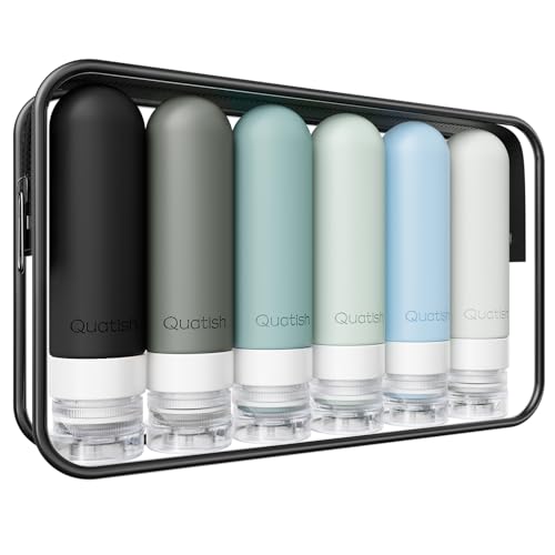 Travel Bottles for Toiletries 6 Pack (Black)