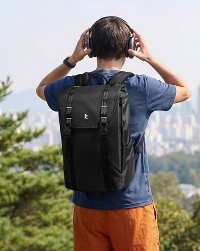 Flap Laptop Backpack (Black Lightweight)