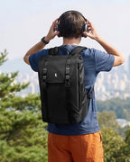 Flap Laptop Backpack (Black Lightweight)