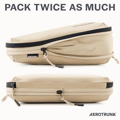 Ultralight Compression Packing Cubes for Travel (6-Pack / Beige)