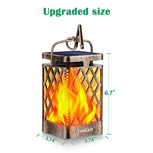 Solar Lanterns Outdoor (Dancing Flame / 2 Pack Bronze)