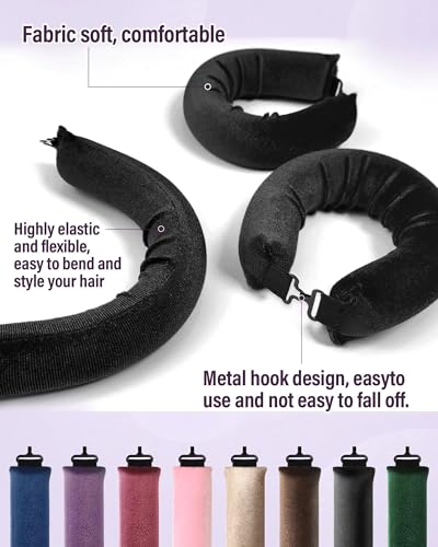 Heatless Hair Curler Overnight Curls (Black(Pack of 3))