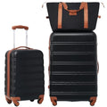 Luggage sets of 2 Piece (Luggage Set With Bags / Black and Brown-1(20+28+bag))