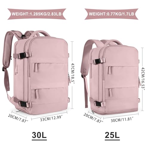 Travel Backpack For Women Men (25l / Pink Purple)