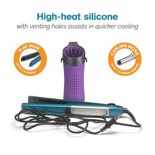 High Heat Silicone Hot Sleeve Cover for Flat Iron (Purple)