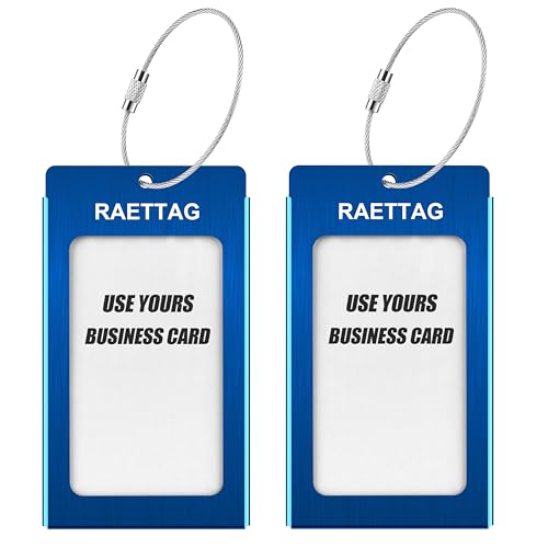 Luggage Tags Metal Suitcase Tags Travel Bag ID Identifier Luggage Tag (2-pack - Blue)