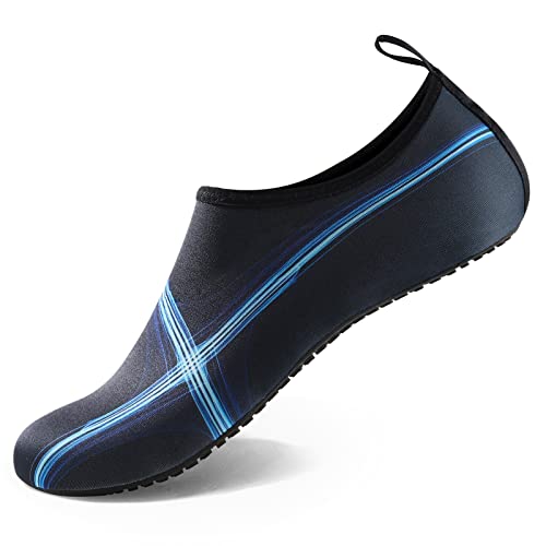 Water Shoes for Women Men Quick (10-11 Women/9-10 Men / N-blue Cross)