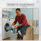 LFH Home Cotton Rich Canvas Large Laundry Bag with Handle (28”x36” / Beige)