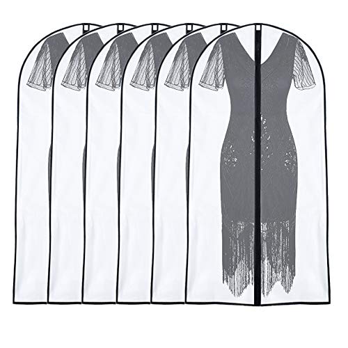 Garment Bags for Hanging Clothes 24"x 48" Suit Covers for Closet Garment Bag Suit Cover for Suits Jacket Dresses Clothes Storage (Black / 24''X48'')