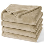 Fleece Blanket Twin Size 76x90 (Khaki / Twin xl(76" X 90"))