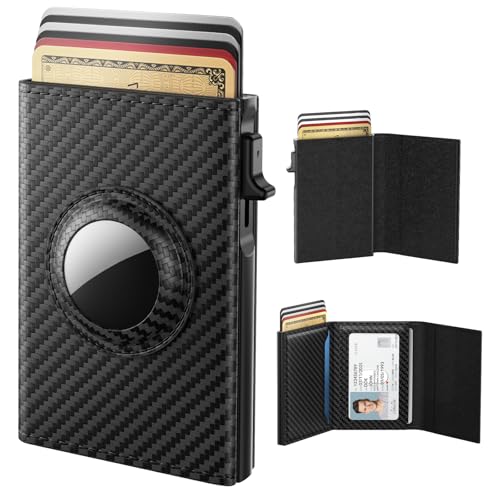 AirTag Wallet for Men (Carbon Fiber Black)
