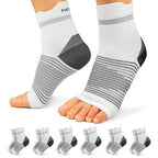 6 Pairs Compression Socks with Arch Support for Plantar Fasciitis (White(6 Pairs) / Medium (6 Pair))