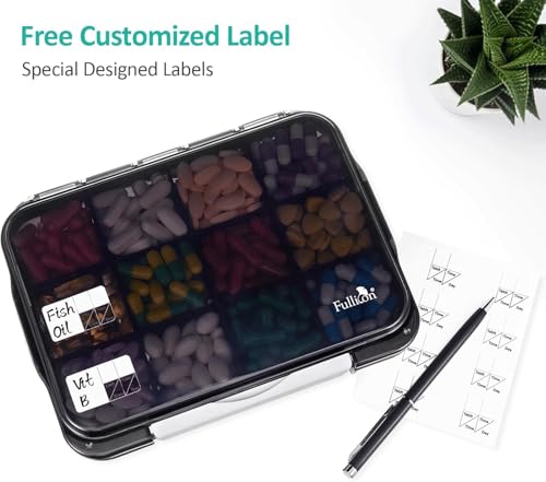 Moisture Proof Travel Pill Organizer (Black / Extra Large)