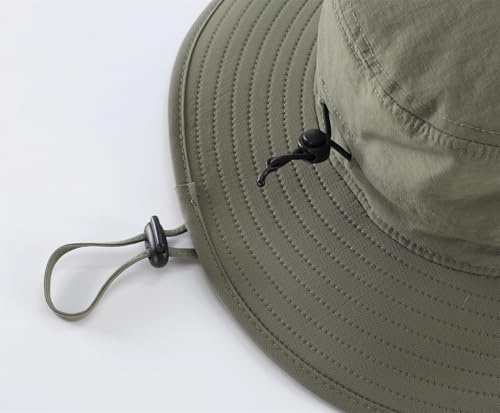 Sun Hat for Men UV Protection Safari Hat for Fishing Hiking Gardening Breathable Cowboy Hat UPF50 Light Army Green (Large / Light Army Green)