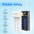 USB Charger Station Block 10 (White-10*USB-A Ports)