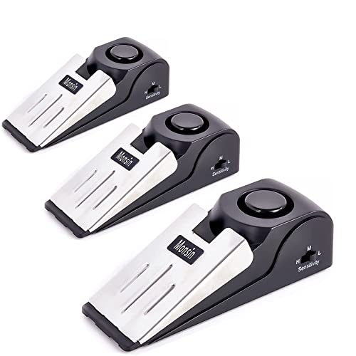 Door Stop Alarm (3 Pack / Black)