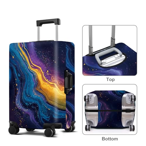 Luggage Cover Washable Suitcase Protector Anti (Purple marble / XL(fits 32-34Inch suitcase))