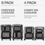 Compression Packing Cubes for Travel (4-Pack / Black)