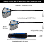 Fishing Net Fish Floating Landing Net with Handle (19.7"/50cm Hoop Size 1.5M(Extendable) / 1.5m (Extendable))