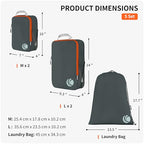 5 Set Compression Packing Cubes for Travel (Grey / 5PCS)