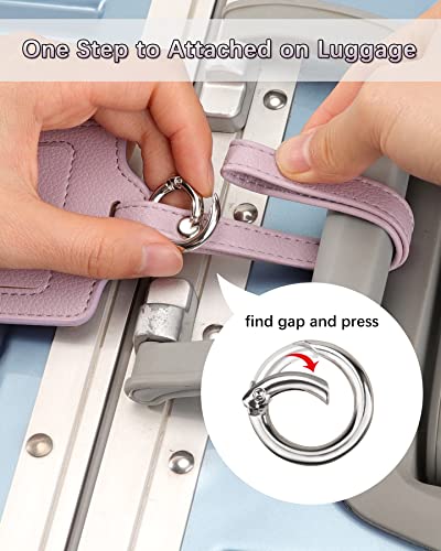 Leather Luggage Tags for Suitcases (Lichee Lilac)
