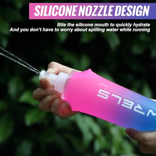 TPU Soft Flask Lightweight Portable Reusable Water Bottle (Pinkish-purple-500ML*2)