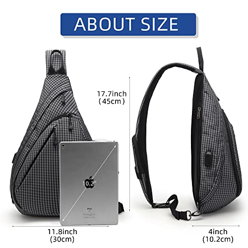 Water Proof Sling bag (Grey Grid)