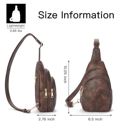 Crossbody Bags for Women Leather Sling Bag for Woman Travel Coffee (3-coffee)